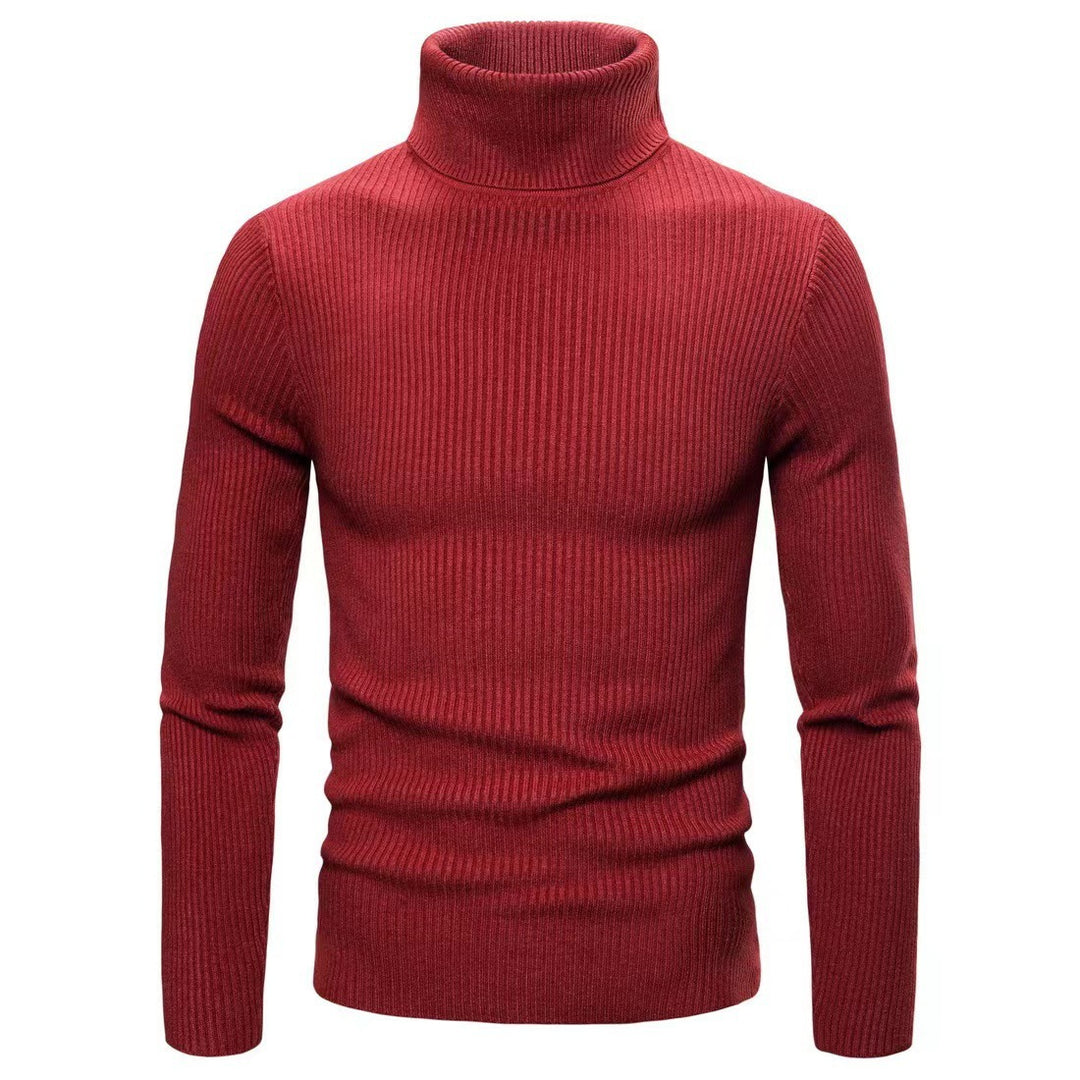 Herren modischer Rollkragenpullover aus feiner Rippstruktur Drune