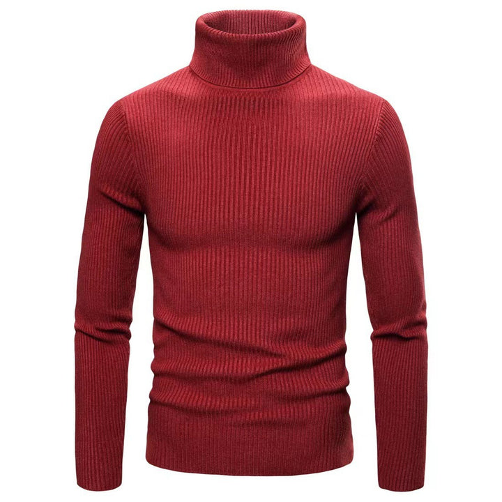 Herren modischer Rollkragenpullover aus feiner Rippstruktur Drune