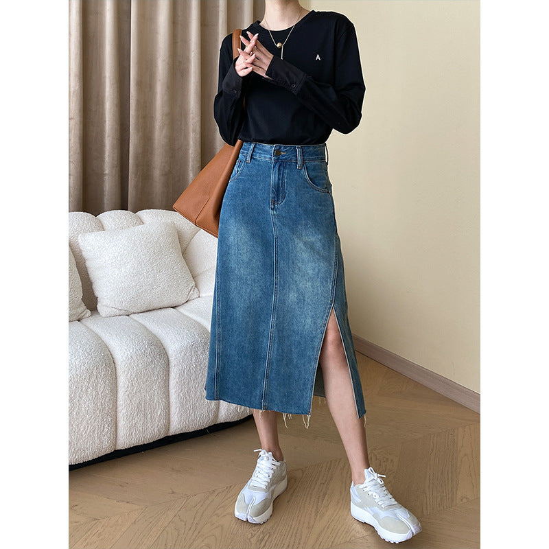 Damen Elegantes Langarmshirt mit weiten Manschetten Drune