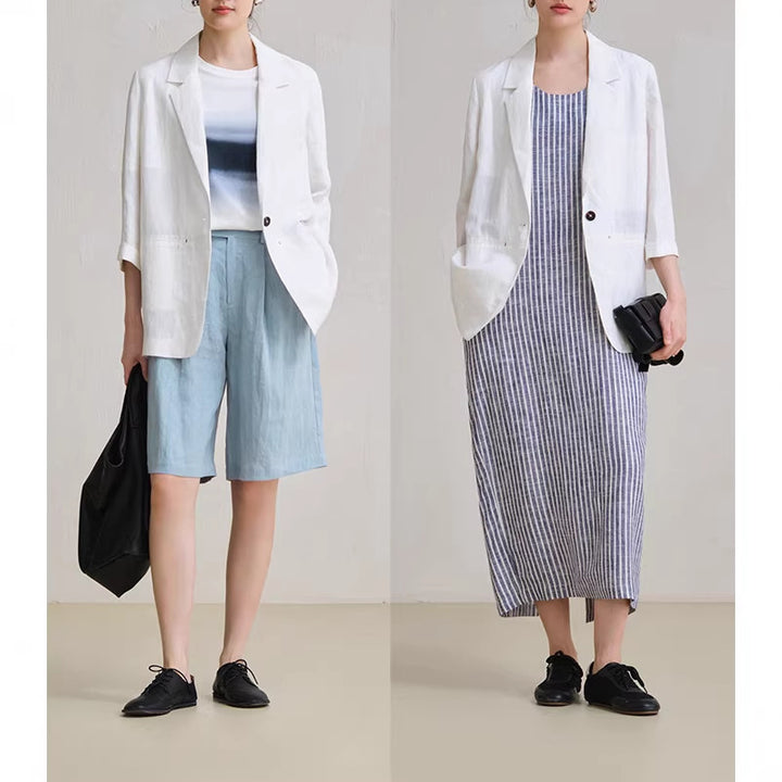 Damen Bequeme und elegante Leinenhose Drune