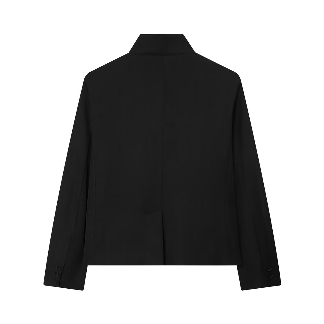 Damen Kurzer Blazer mit Stehkragen, verdeckter Knopfleiste und taillierter Silhouette Drune