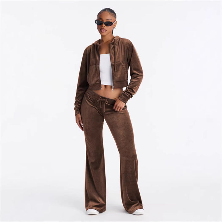 Damen cropped Kapuzenjacke mit stylischem Reißverschluss und praktischen Taschen