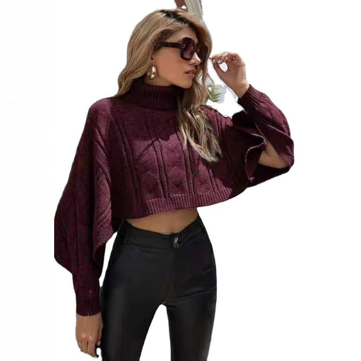 Damen kuscheliger Rollkragenpullover mit weitem Schnitt und strukturiertem Design Drune