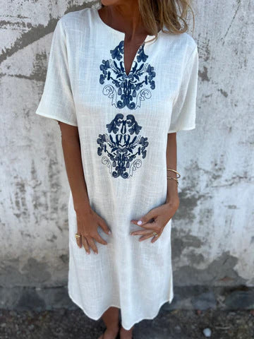 Damen Sommerliches Kleid mit aufwendiger Stickerei Drune