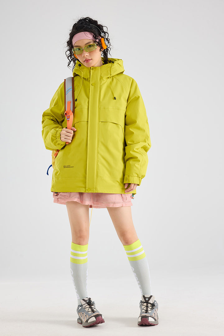 Damen Wasserfeste atmungsaktive Kapuzenjacke im technischen Oversize-Schnitt Drune