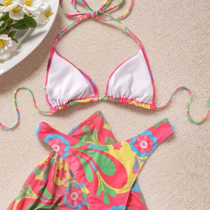 Damen Triangel-Bikini mit verstellbarem Rüschenrock Drune