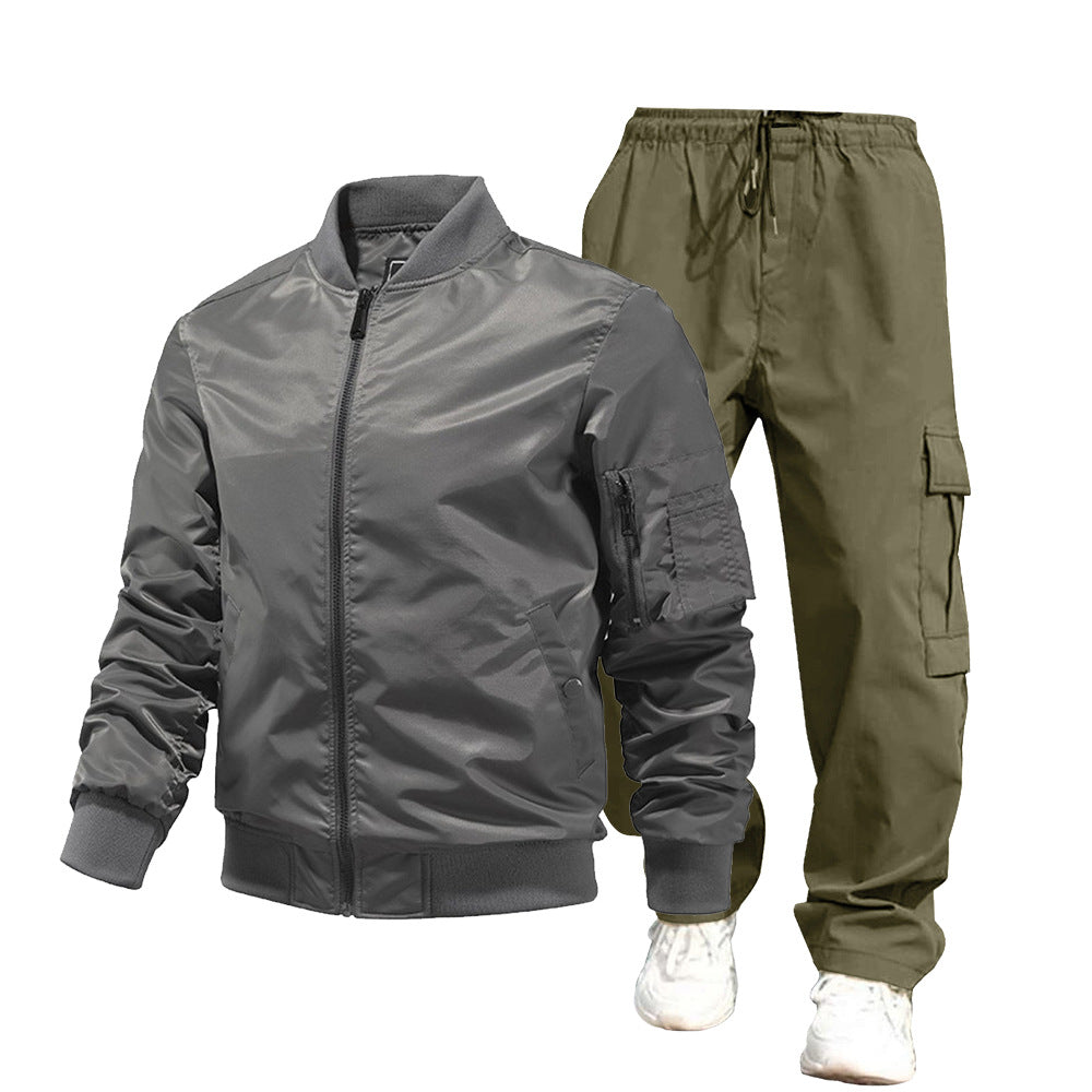 Herren urbane Bomberjacke und Cargo-Hosen Set Drune