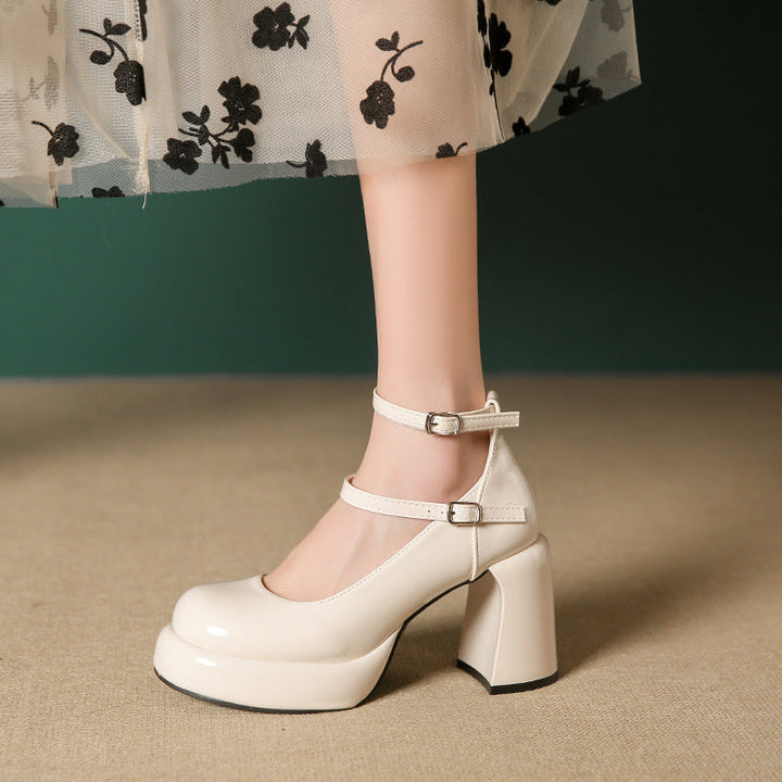 Damen Elegante Blockabsatz-Pumps mit verstellbarem Riemen Drune