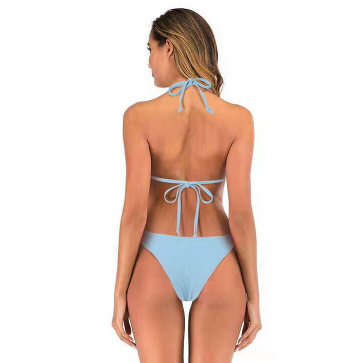 Damen Triangel-Bikini mit geflochtenen Trägern und hohem Beinausschnitt Drune