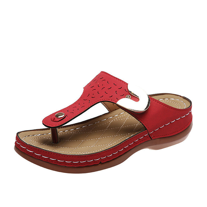 Damen Komfortable Zehentrenner-Sandalen mit modischem Riemen-Design Drune