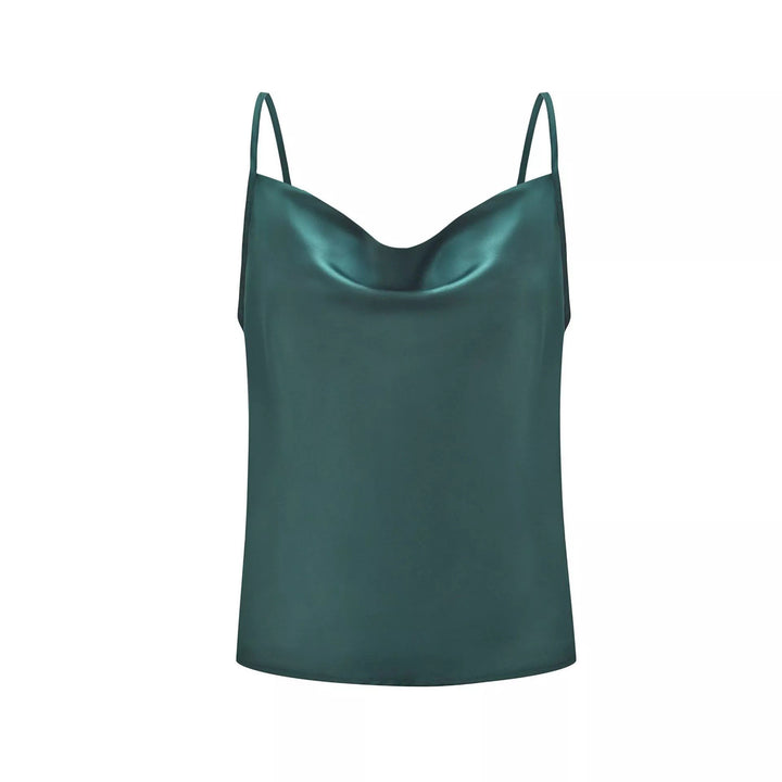 Damen Satin Top mit tiefem Ausschnitt und verstellbaren Trägern Drune