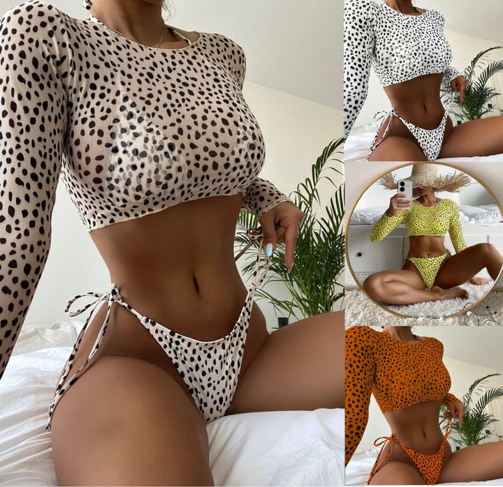 Damen modisches Strick-Bikinioberteil und Unterteil Drune