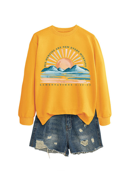 Damen Sweatshirt mit inspirierendem Sonnenaufgangsdesign und lässigem Schnitt Drune