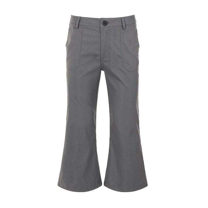 Damen Verkürzte ausgestellte Stretch-Hose mit aufgesetzten Taschen Drune