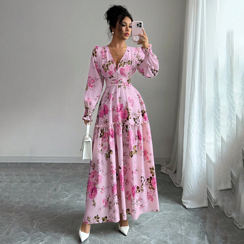 Damen Maxikleid mit floralen Details Drune