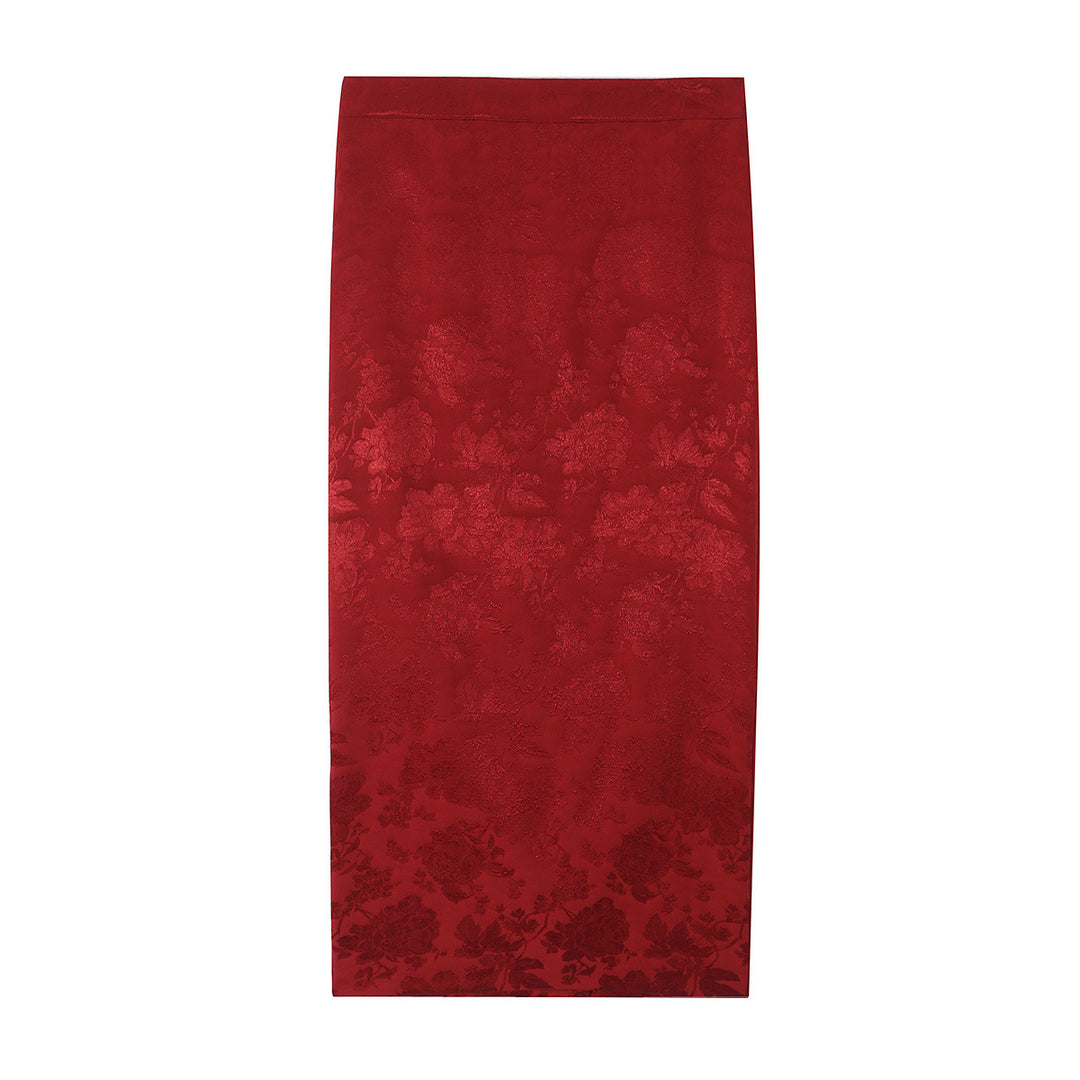 Damen Ein-Schulter Jacquard-Top mit Taillenband und Zierschleife Drune