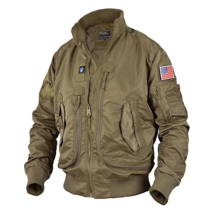 Herren nan klassische Bomberjacke im Fliegerstil mit Thermofutter Utility-Taschen und Rippbündchen Drune