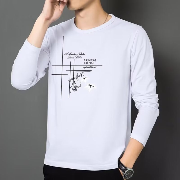 Herren Modisches Langarmshirt mit kreativem Druck Drune