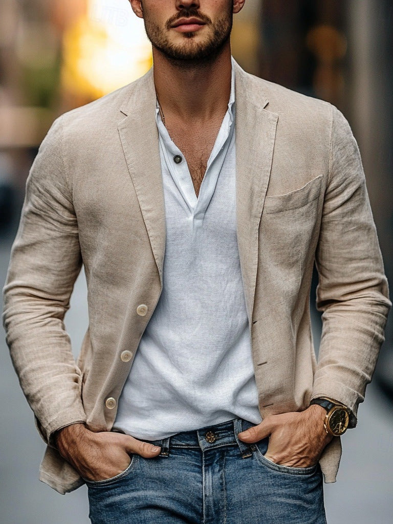 Herren lässiger Leinenblazer Drune