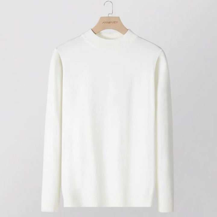 Damen Feinstrick-Stehkragenpullover aus Baumwollmix mit gerippten Bündchen Drune