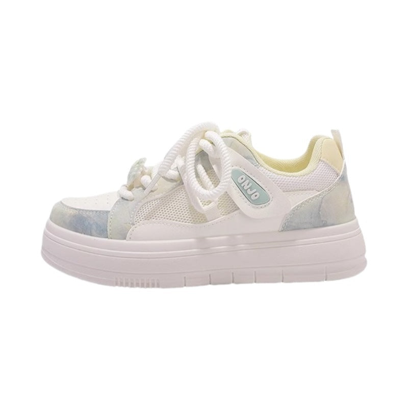 Damen Sportliche Plateau Sneakers mit atmungsaktiver Mesh-Oberfläche und modischen Details Drune