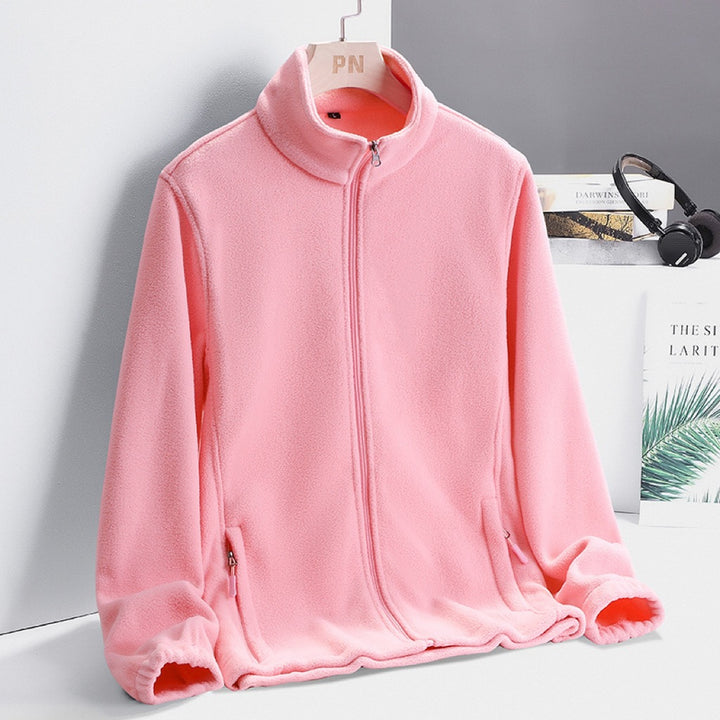 Damen Modische Fleecejacke mit hohem Kragen Drune