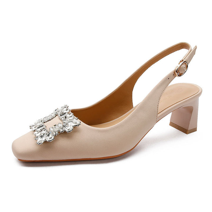 Damen Slingback-Pumps mit funkelndem Schmuckdetail Drune