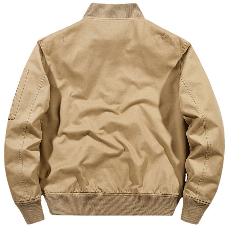 Herren Robust verarbeitete Canvas‑Bomberjacke mit Rippbündchen, Pattentaschen und Ärmelfach Drune