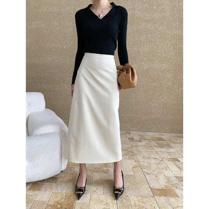 Damen eleganter Midirock mit schmalem Schnitt und hochwertigem Material Drune