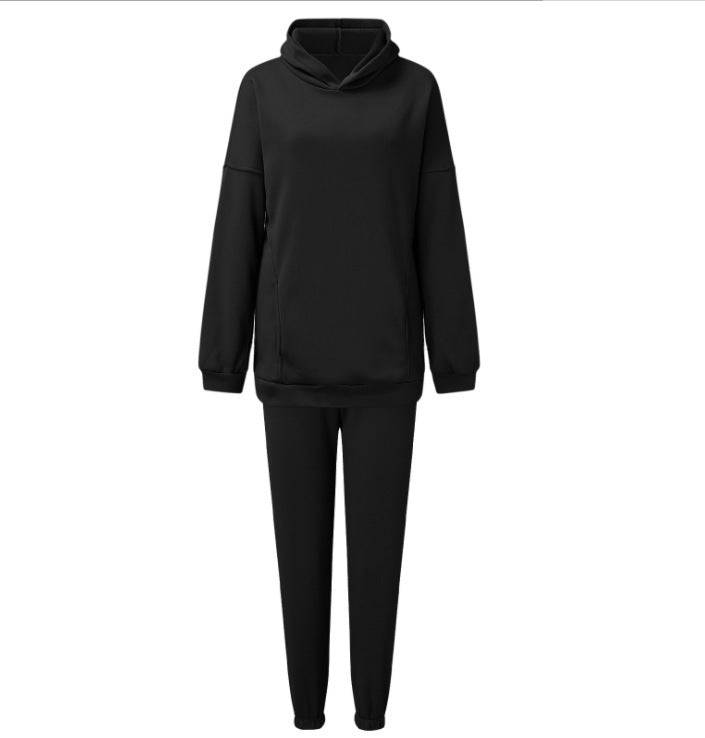 Damen komfortables Fleece-Lounge-Set mit hochgeschlossenem Kragen Drune