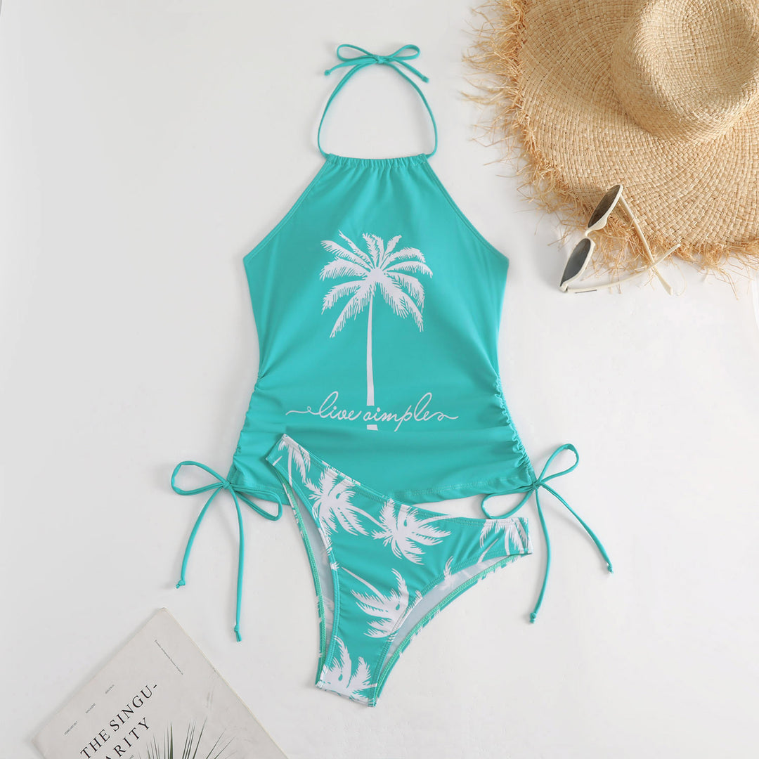 Damen trendiger Bikiniset mit Palmen-Motiv Drune