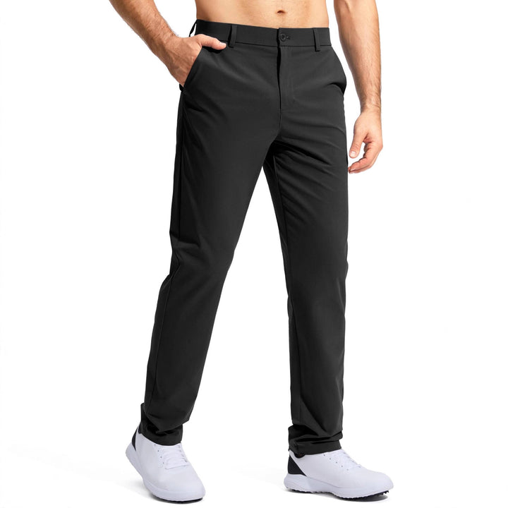 Herren nan elastische Golftwill-Hose mit geradem Schnitt, knitterfreiem Material und verdeckter Reißverschlusstasche Drune