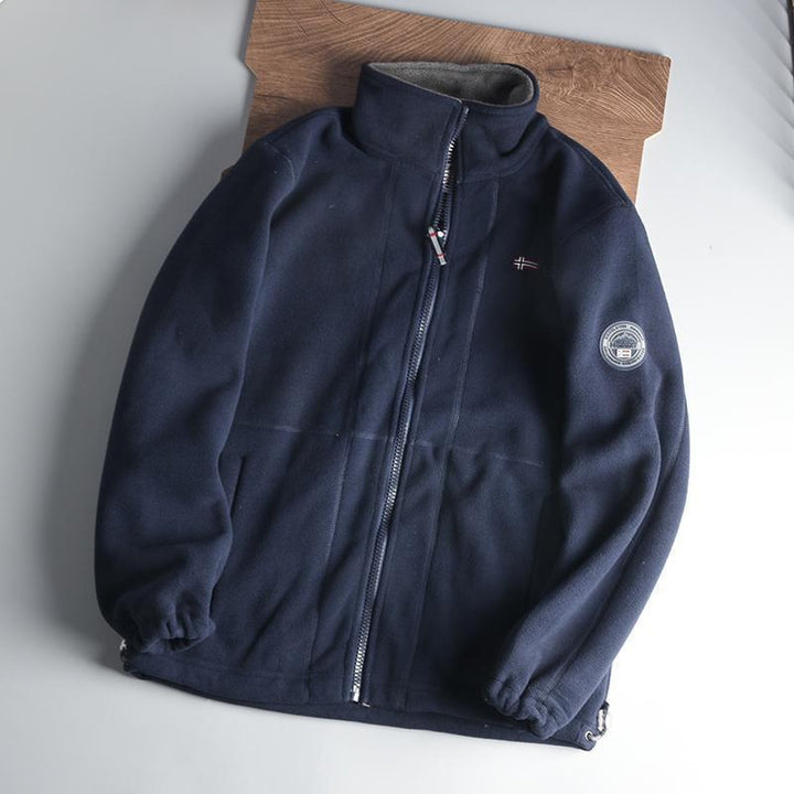 Herren Wärmende Fleecejacke mit Stehkragen, Reißverschluss und elastischen Bündchen Drune