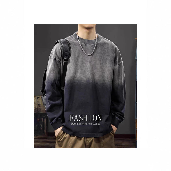 Herren Langarm-T-Shirt mit Ombre-Effekt Drune