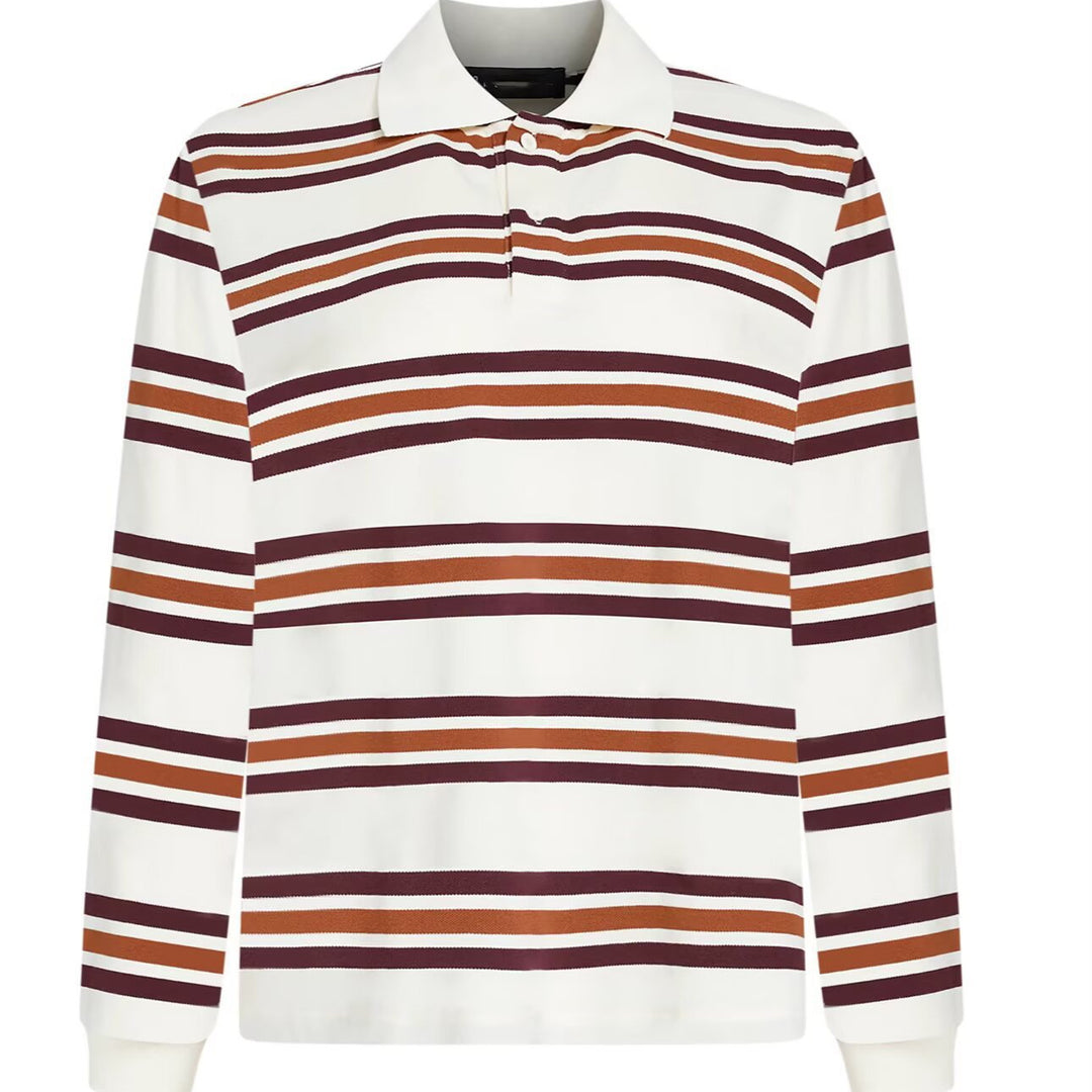 Damen Gestreiftes Rugby-Polo-Shirt im Oversize-Schnitt mit Holzknopfdetails Drune