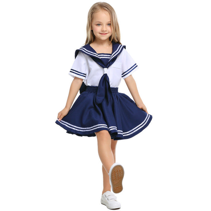 Mädchen Matrosen Outfit mit Rüschen und Schleifen Drune