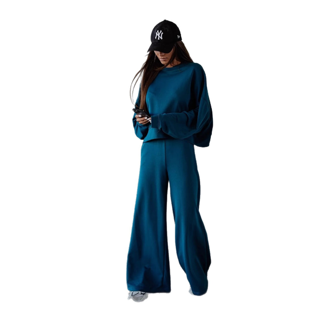 Damen Bequemer Oversized Freizeitanzug mit weitem Schnitt und übergroßem Kragen Drune