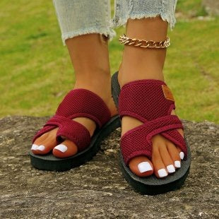 Damen Komfortable Freizeit-Sandalen mit elastischen Riemen Drune