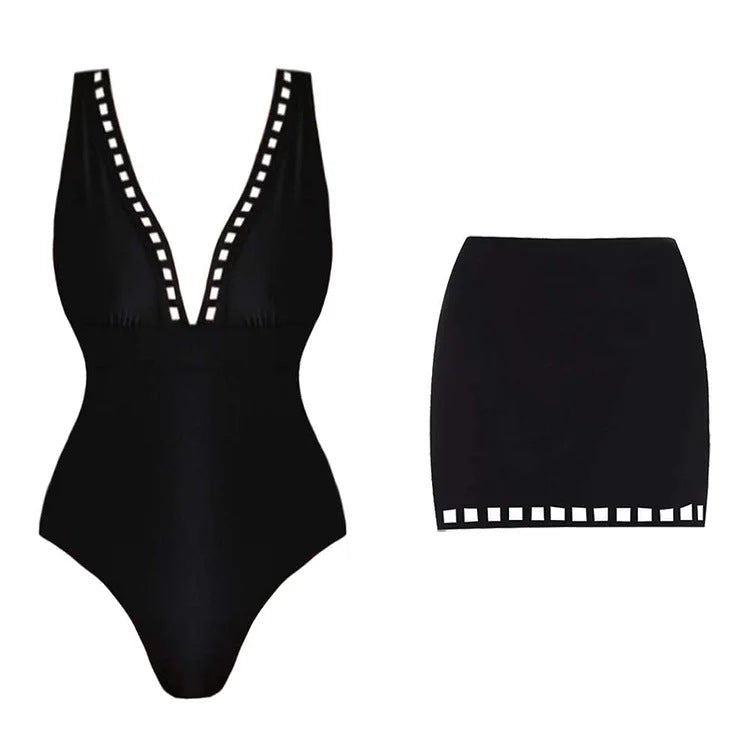 Damen Badeanzug mit elegantem Schnitt und modischen Details Drune