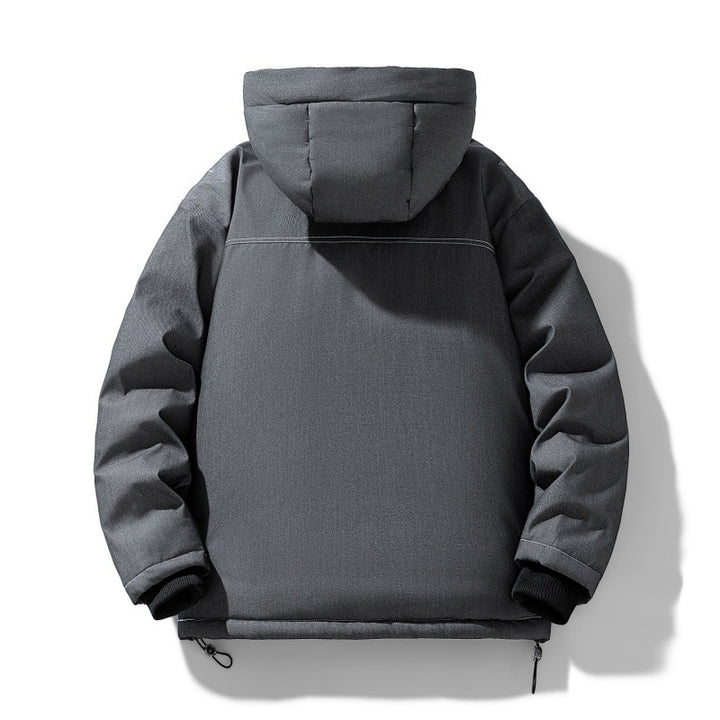 Herren urbaner Kapuzen-Insulated Overshirt mit gesteppter Thermofüllung und Kontrastnähten Drune