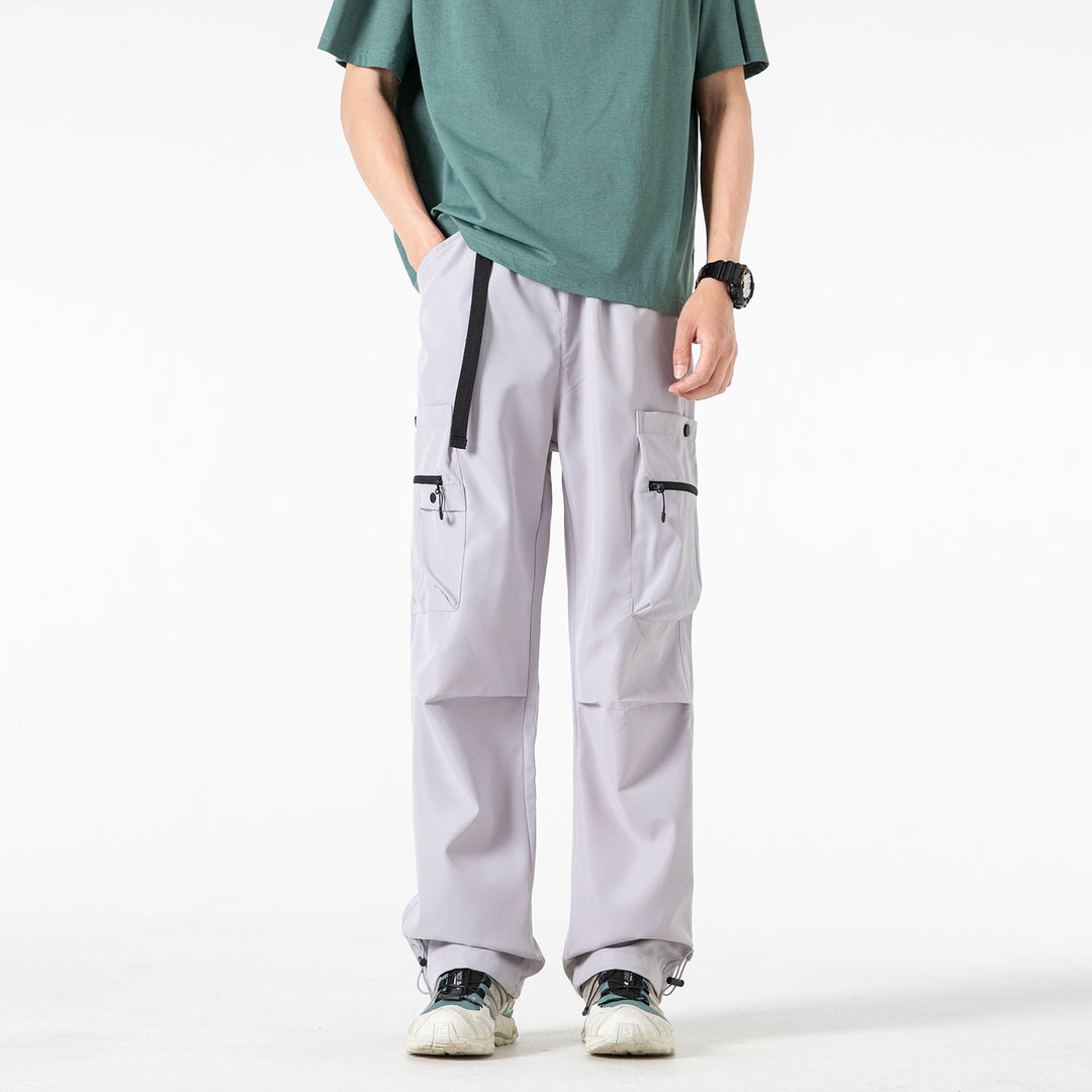 Herren Baggy‑Technische Cargo‑Hose mit integriertem Sicherheitsgurt und verstellbarem Saum Drune