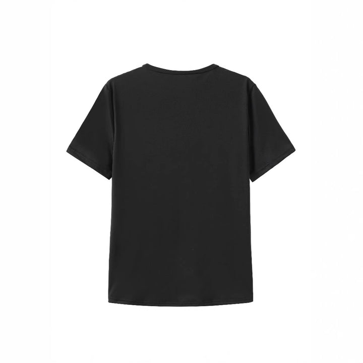 Damen T-Shirt mit künstlerischem Schmetterlingsdesign und herzförmigem Akzent Drune