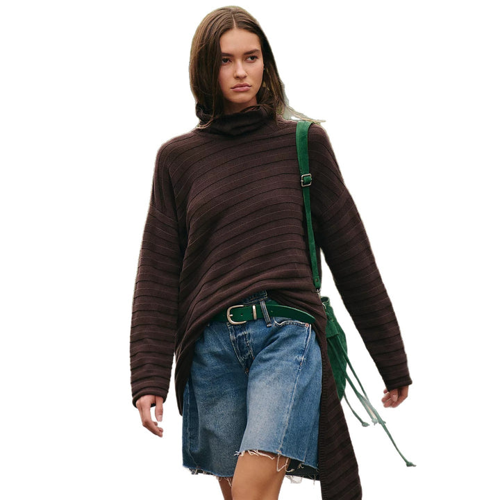 Damen Oversized Strickpullover mit asymmetrischem Schnitt Drune