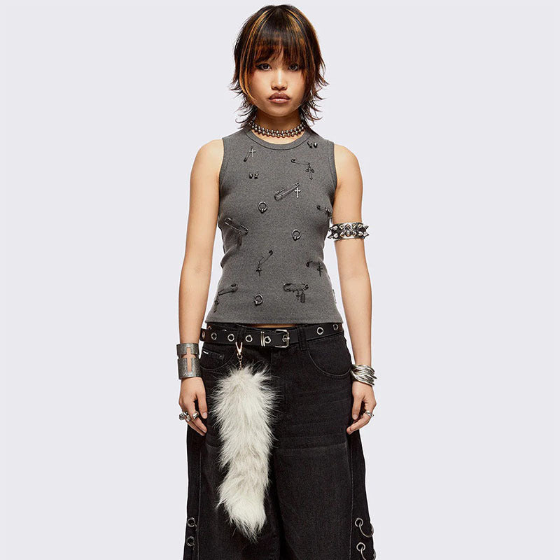 Damen figurbetontes T-Shirt mit hochwertigem Detail Drune