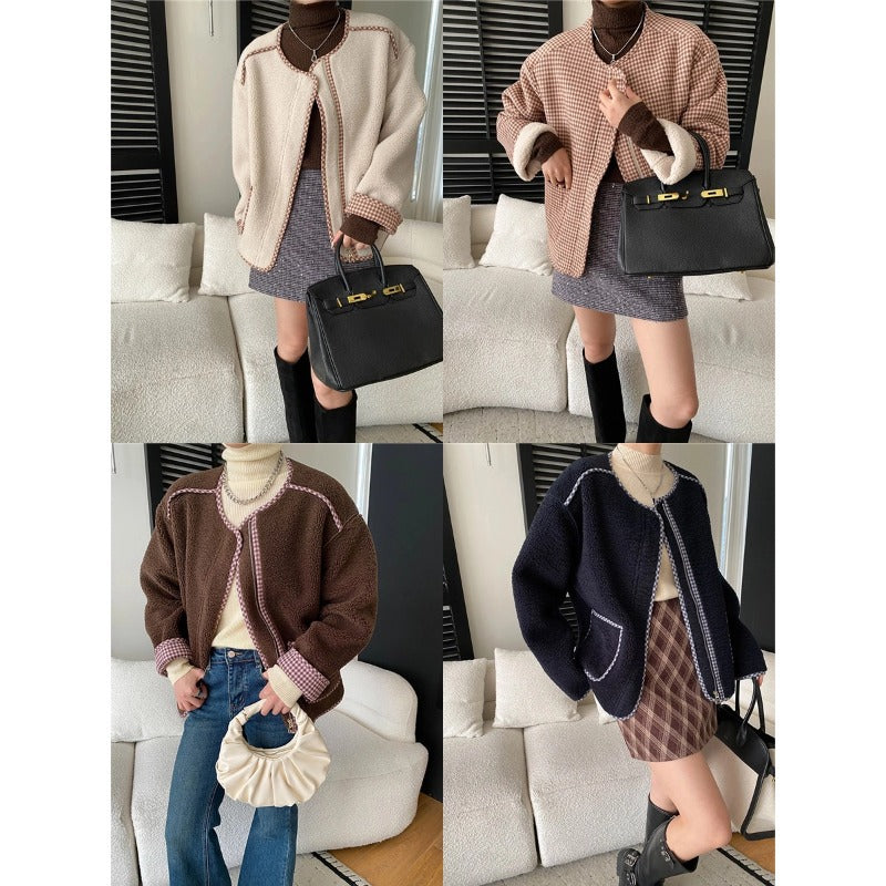 Damen Lässige Teddyjacke mit einzigartigen Details und praktischen Taschen Drune