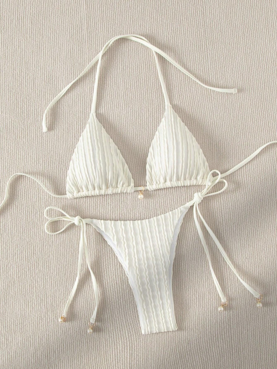 Damen Triangle-Bikini mit strukturiertem Design und verstellbaren Trägern Drune