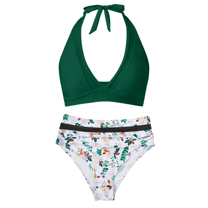 Damen Hochtailliertes Bademoden-Set mit stylischem Haltertop Drune