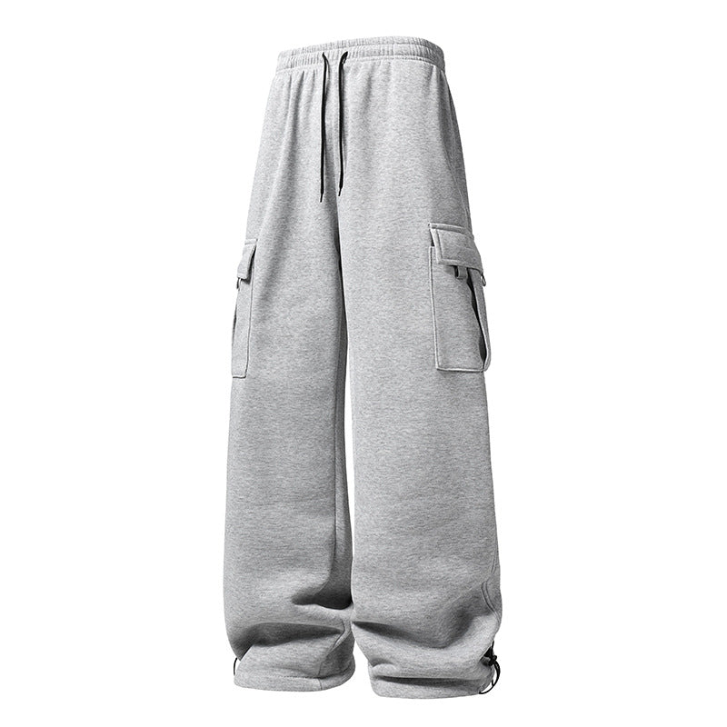 Herren Weite Cargo-Jogginghose mit Thermofleece, Tunnelzugbund & verstellbaren Beinabschlüssen Drune