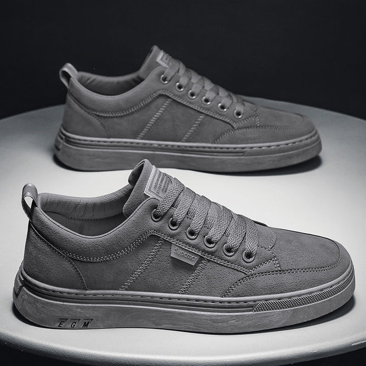 Herren Niedrige Velours‑Freizeit‑Sneaker mit gepolstertem Fersenkragen und dezenter Nahtstruktur Drune