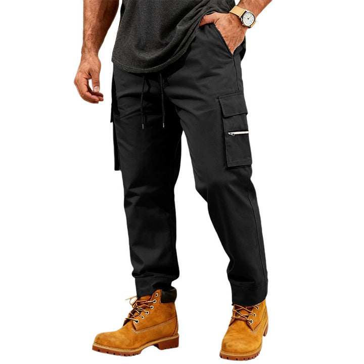 Herren Funktionale Cargo-Jogginghose mit Kordelzug, Reißverschlusstasche und Bündchen Drune